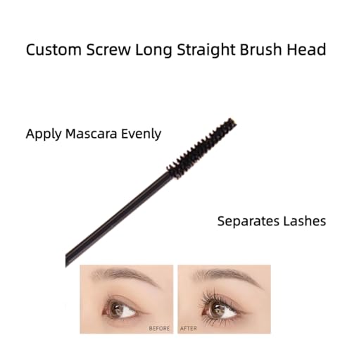 Black Mascara with Tower-Shaped Brush for Tiny Lashes, No Smudge and Long Lasting, Natural, No Clumping, Easy to Apply, Waterproof