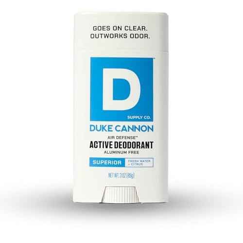 Duke Cannon Aluminum-Free Deodorant for Men - Air Defense, Fresh Water + Citrus, 3 oz ? Long-Lasting, Clear Glide, Skin-Soothing Formula (Superior)
