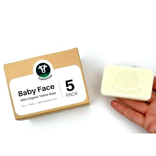 Unscented Tallow Soap, 5 PACK, 300 g - by Lipidology