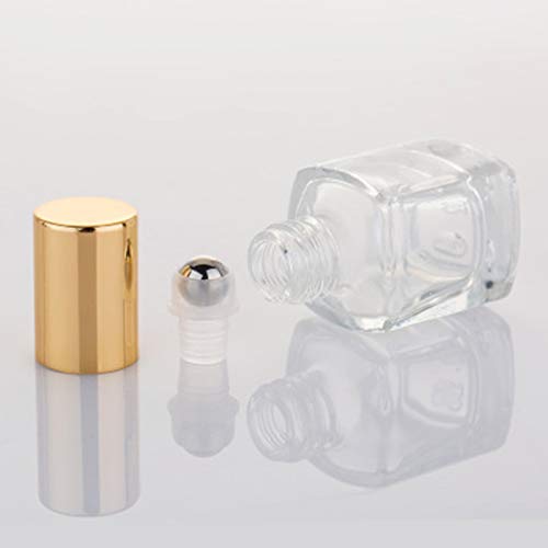 5ml Glass Essential Oil Roller Bottles, 10pcs Gold
