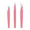 Lash Extension Tweezers Kit - 3pc Set with Isolation & Volume Tools