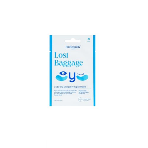BioRepublic Lost Baggage Under Eye Emergency Repair Mask | Reduces Appearance of Lines, Bags, and Dark Circles Under Eyes | 6