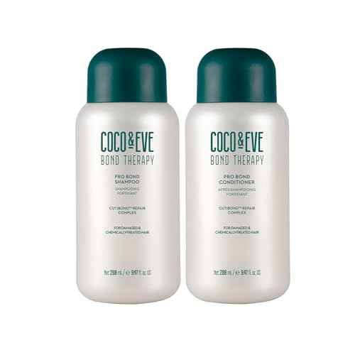 Coco & Eve Bond Therapy Pro Bond Shampoo & Conditioner Set. Strengthening Bond-Building with Cutibond¢â Repair Complex. Nourishes & Reduces Breakage for Chemically Treated, Damaged Hair (18.94 fl oz)