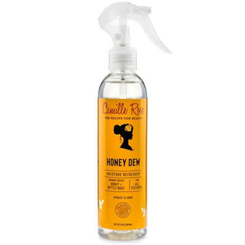 Camille Rose Curl and Detangler Spray ? Liquid Moisture Refresher Spray with Honey, Nettle and Rice Water, Sweet Dew Scent, 8 FL Oz