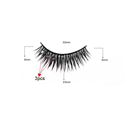 10 Pair Diamond False Eyelashes with Rhinestones, 3D Fluffy