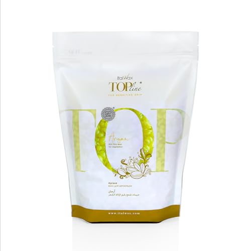 Italwax Top Line Argan Hard Wax Beads 1.65 lb (750 g) ? Fast-Setting Transparent Jelly Wax Enriched with Argan Oil, Floral Scent, Strong Grip for Face & Underarms, Professional Use ? Made in Italy