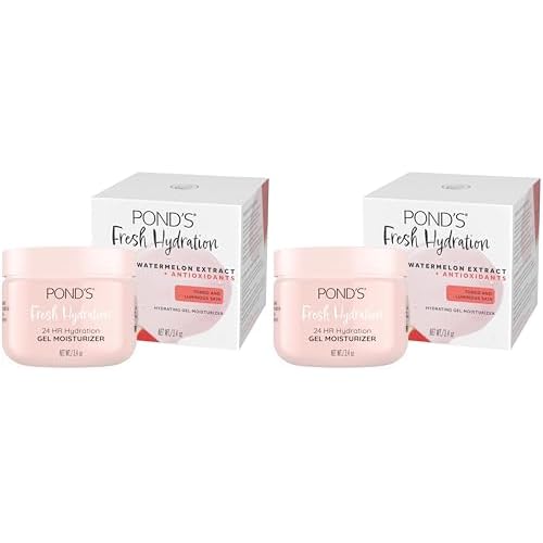 POND'S Fresh Hydration Gel Moisturizer ? 24 HR Hydration with Watermelon Extract & Antioxidants ? Alcohol & Oil-Free Face Moisturizer-? Dermatologist Tested,3.4 oz,(Pack of 2)