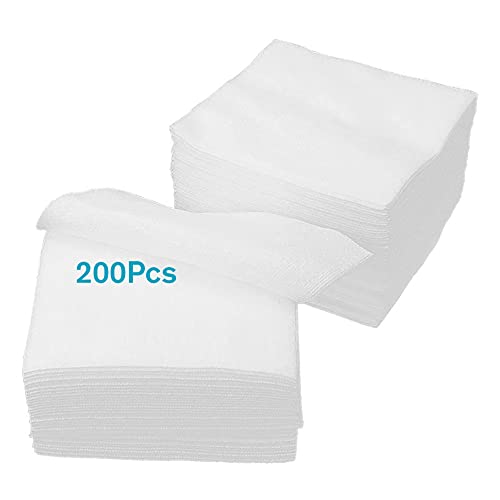 Disposable Esthetic Wipe,4"x 4"Non-woven 200 Count Facial Cleansing Soft Salon and Spa Essentials,Lint-free for Makeup Removal