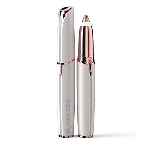 Finishing Touch Flawless Brows Eyebrow Hair Remover Electric Razor for Women with LED Light for Instant and Painless Hair Removal (White)