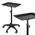 Adjustable Rolling Salon Tray with Wheels - Aluminum