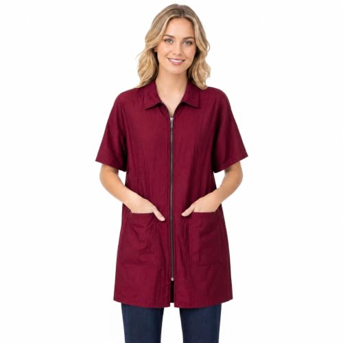 TOPTIE Nylon Salon Barber Smock with Zip Closure