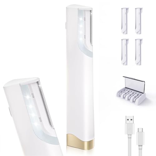 Sonic Dermaplane Razor for Women - Facial Hair Remover & Exfoliator with LED Light