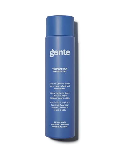Gente Beauty Tropical Rain Shower Gel - Hydrating Body Wash with Acai & Coconut, Sulfate-Free, 10.5 oz