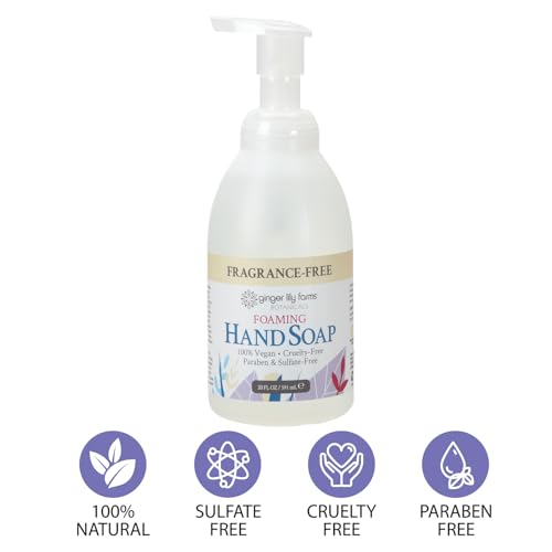 Ginger Lily Farms Foaming Hand Soap Refill, Fragrance Free, 20 Fl Oz