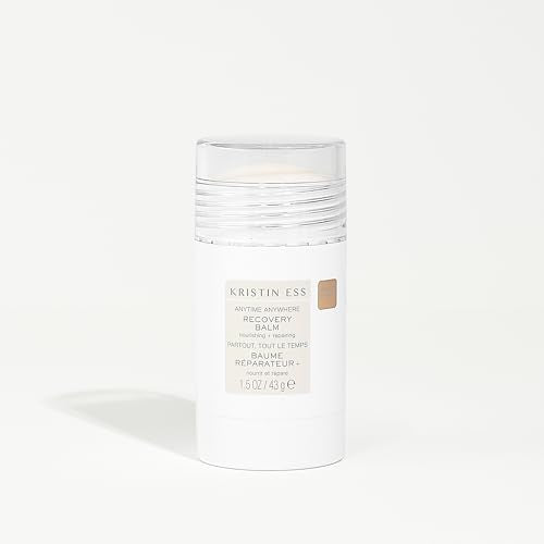 Kristin Ess Hair Recovery Balm Treatment for Damaged Hair + Slick Back Styles - Ponytails, Buns with Coconut and Castor Oils, Edge Control, Restores Shine and Softens, Clean Girl Essentials 2oz