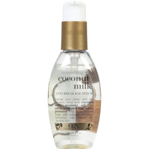 OGX Nourishing + Coconut Milk Anti-Breakage Serum, 4 Fl Oz (Pack of 2)