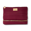 LAURA GELLER NEW YORK Quilted Makeup Bag with Brush Case, Burgundy - Toiletry Bag Organizer for Travel - Large Capacity Full Size Makeup Bag - Easy to Clean