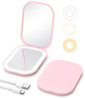 Gospire Lighted Travel Makeup Mirror 3X Magnification Pink