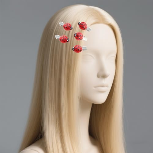 10 Pcs Ladybug Hair Clips - Red Cute Bug Accessories