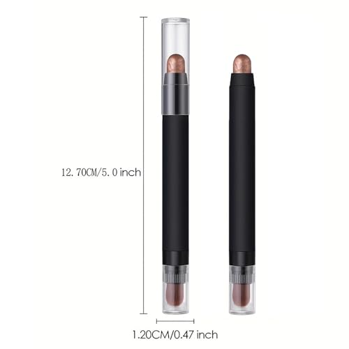 Dual-Ended Eyeshadow Stick, Waterproof Creamy Powder Shadow for Highlight and Contour, Long-Lasting Smudge-Proof, Vegan, Easy Blendable, 0.17 Oz (3#, 1 Count (Pack of 1))