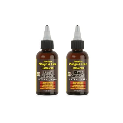 Jamaican Mango & Lime Black Castor Oil Xtra Dark ? Strength & Shine ? Lightweight Hair & Scalp Oil for Locs, Braids, Twists & Natural Hair ? (2 fl oz, Pack of 2)