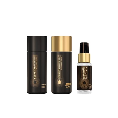 Sebastian Professional Dark Oil Lightweight Hair Care + Hair Styling Oil Bundle| Nourishing Blend of Natural Oils for a Smooth, Sleek Finish