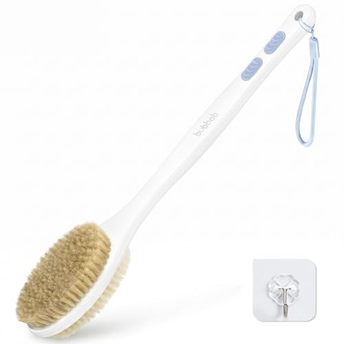 Back Scrubber for Shower with Long Handle & Double-Sided Bristles