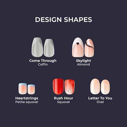 KISS imPRESS Design Press On Nails , ¡®Endlessly¡¯, Red, Short Squoval, PureFit Technology, Chip Proof, Smudge Proof, Waterproof, Nail File, Manicure Stick & 30 Fake Nails