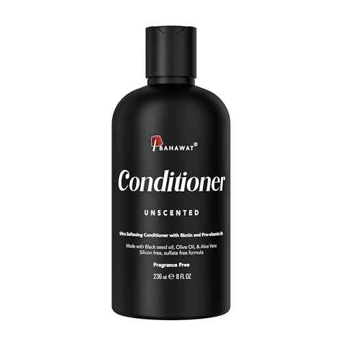 BAHAWAT Beard Conditioner - Unscented - 8 fl. oz. - Sulfate free - with biotin, provitamin B5, Blackseed oil, Jojoba Oil, Natural Ingredients for a Gentle, Deep Cleanse-Strengthening Wash