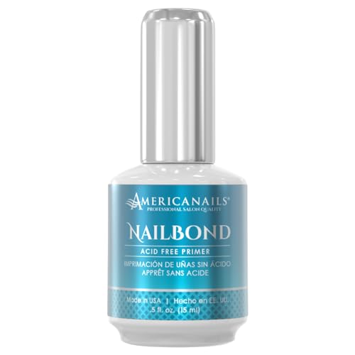 Americanails Nail Prep Duo, NailDry Dehydrator & NailBond Acid-Free Primer - Flawless, Long Wear, Long-Lasting Manicure, Gentle Adhesion, Skin-Friendly, Salon-Worthy, Effortless Application, 0.5oz