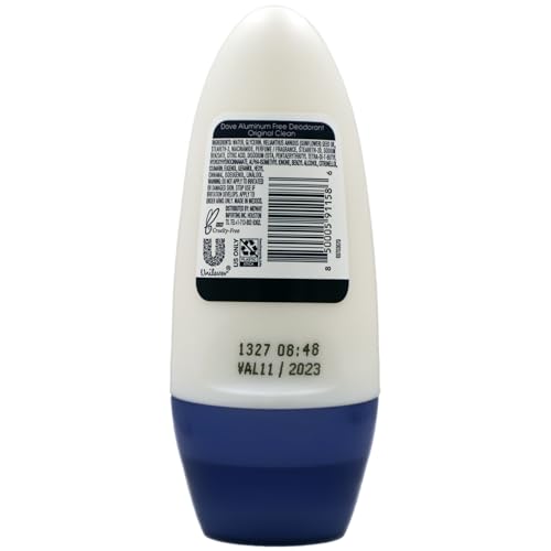 Dove Original Clean Roll-On Deodorant - Aluminum Free, 4-Pack, 1.7 Fl Oz Each (Body Deodorant Variation)