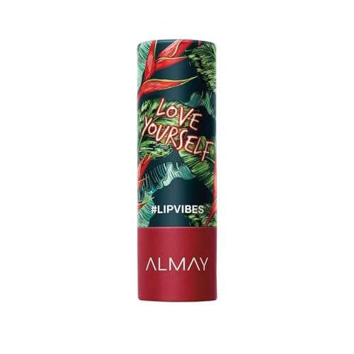 Almay Lip Vibes Lipstick with Vitamin E Oil & Shea Butter, Matte Cream Finish, Hypoallergenic, Love Yourself, 0.14 Oz