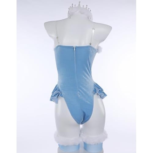 MEOWCOS Women's Bodysuit Queen Cosplay Costume Halloween Christmas Bodysuit Cape Set with Crown Cloak Gloves Socks
