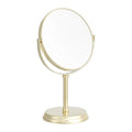 Double-Sided Tabletop Vanity Mirror with 1X/5X Magnification - Gold