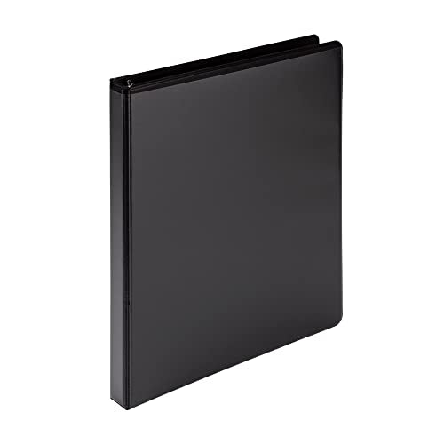 Samsill Economy 3 Ring Binder, Made in The USA, Round Ring Binder, Customizable Clear View Cover, Black, 0.5 Inch Binder (18510)