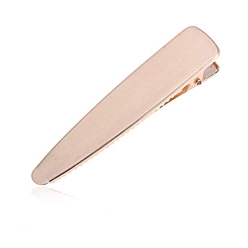 Brushed Metal Duck Bill Hair Clips Alligator Tight Bite Hair Pins Teeth Bows Hair Clips Hairdressing Salon Hair Grip DIY Accessories Hairpins for Hair Styling Hairdresser (Rose Gold)