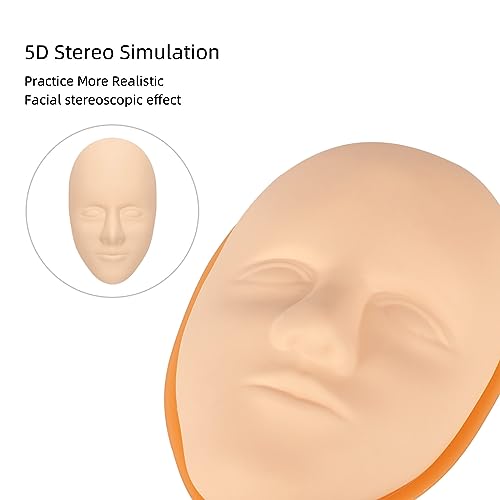 JimKing Tattoo Practice Skin Head 3pcs Silicone Microblading