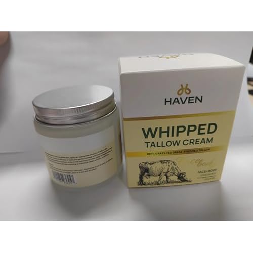 HAVEN Beef Tallow Cream ? Whipped Nourishing Moisturizer for Face & Body, Natural Hydration Skincare Balm, Non-Greasy Daily Use