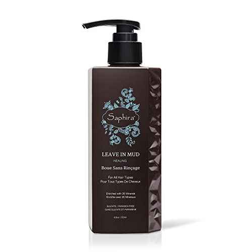 Saphira Hydrating Leave-In Conditioner Mineral Mud, Styling and Healing Leave-In Conditioner for Dry Damaged Hair, Strengthening, No Rinse Hair Repair Therapy, Sulfate-Free, Paraben-Free