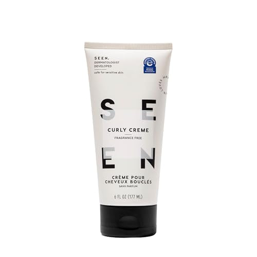 SEEN Fragrance-Free Curly Creme for Sensitive Skin - Non-Comedogenic, Anti-Frizz Hair Styling Cream