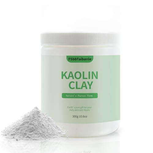 White Kaolin Clay Powder 100% Natural Ultra-Fine Cosmetic Grade Gentle & Smooth Texture for Natural DIY Skin Cleansers, Masks and Scrubs, and More(10.6 oz)