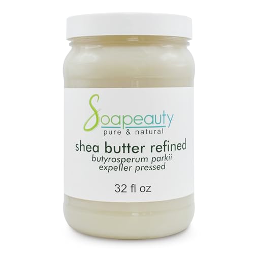 Soapeauty 100% Pure Refined African Shea Butter - Expeller Pressed, Odorless - Pure Moisturizer for Skin & Hair - Ethically Sourced from Ghana | 32 oz