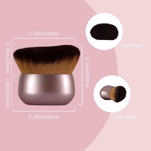Extra Large Body Makeup Brush Kabuki Brush for Foundation & Bronzer, 75 mm Wide-headed Kabuki Brush Provides More Even&Pretty Application, Sunscreen Face&Back Makeup Brush, Wet & Dry Use (Black)