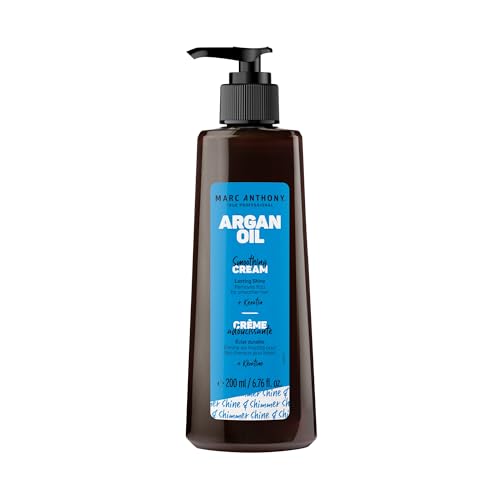 Marc Anthony Argan Oil Smoothing Cream with Keratin - Lightweight Hair Styler for Lasting Shine & Removes Frizz for Smooth Hair - Nourishing Argan Oil of Morocco & Olive Oil - Sulfate & Paraben Free