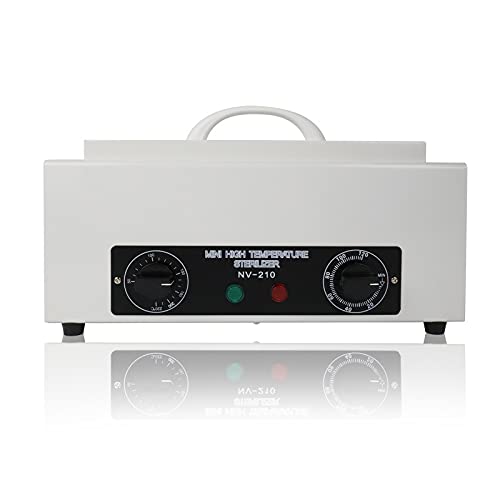 High Temperature Sterilizer, Dry Heat Nail Sterilizer Machine for Nail Tool Bottle, Portable Tool Disinfection Cabinet, Electric Cleaning Box for Esthetician, Laboratory, Salon NV-210