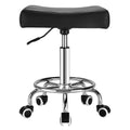 Square Salon Rolling Stool - 300lbs Weight Capacity£¬Adjustable Swivel Stool with Wheel£¬Pu Leahter Comfortable Cutting Stools for Salon Tattoo Stylist Massage Perfect for Work SPA (Premium Black)