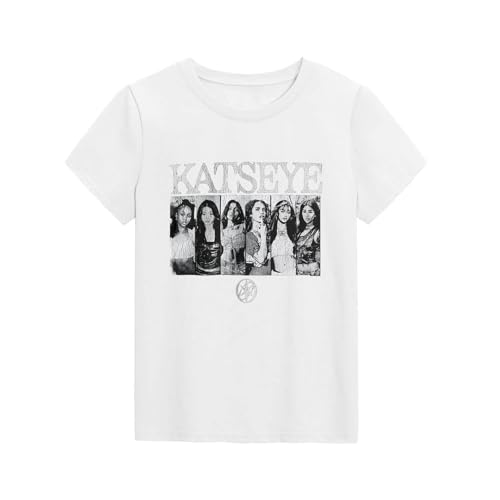 Girls Summer Graphic T-Shirt White 13 Years Katseye Merch Tops