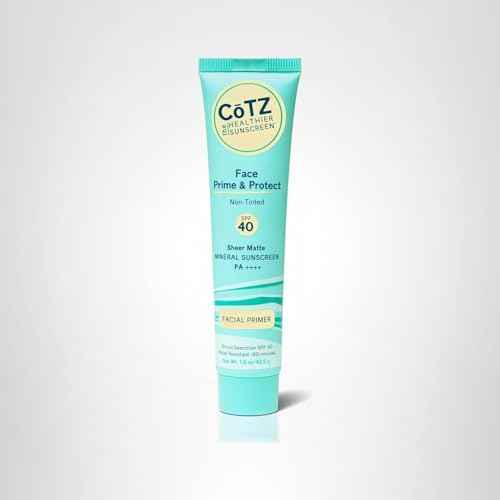 COTZ Face Prime & Protect Non-Tinted Mineral Sunscreen and Facial Primer Broad Spectrum SPF 40; PA++++ 1.5 oz / 42.5 g.