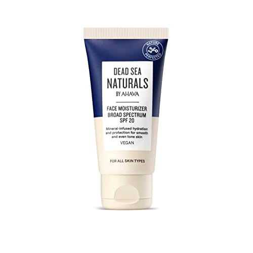 Dead Sea Naturals Face Moisturizer Broad Spectrum SPF20 - Multi-benefit day cream for face & neck, provides all-day comfort and protects from UVA/B rays, with exclusive Dead Sea Minerals, 1.7 Fl.Oz