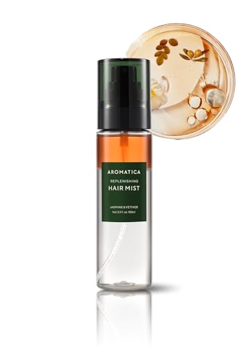 AROMATICA Jasmine & Vetiver Hair Mist - Leave-in Conditioner Spray (3.3 fl oz)